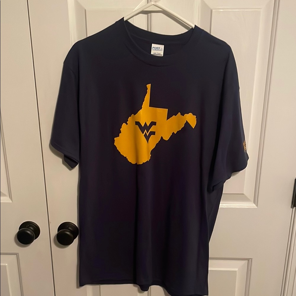 Port and Company Navy and Gold Short Sleeve Tee